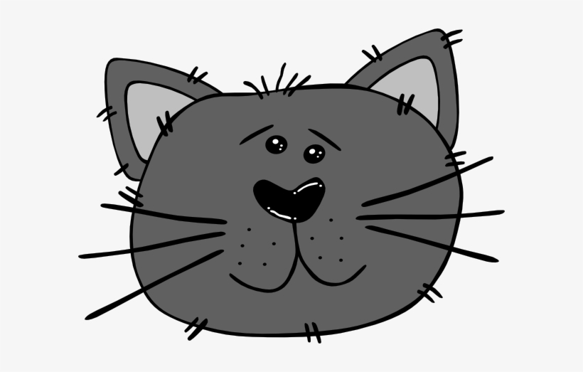 Black Cartoon Cat Face Clip Art - Cats Faces Clip Art, transparent png