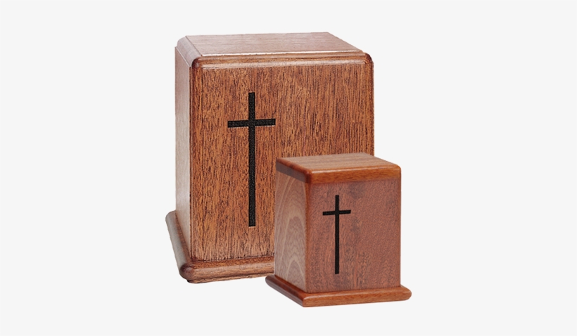 Mahogany Wooden Urn With Cross - Urn, transparent png