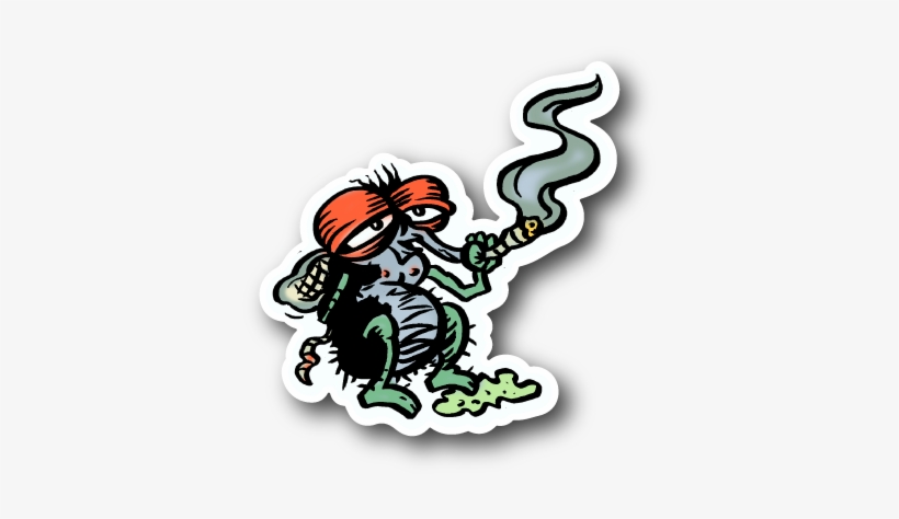 Fly Smoking Weed Sticker - Fly Smoking, transparent png
