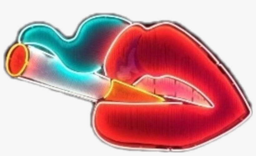Fancy Smoking - Neon Sign Transparent Background - 1242x695 PNG