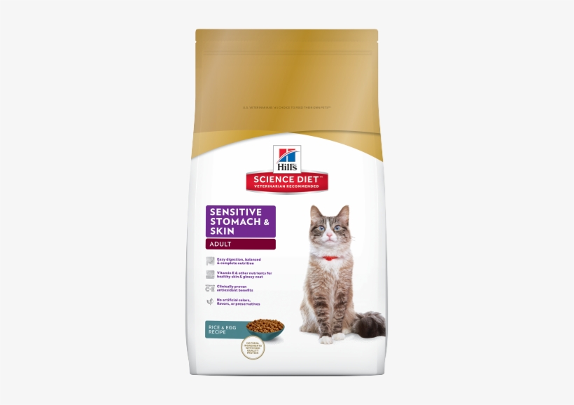 Sd Adult Sensitive Stomach And Skin Cat Food Dry Productshot - Science Diet Cat Food Sensitive Stomach, transparent png
