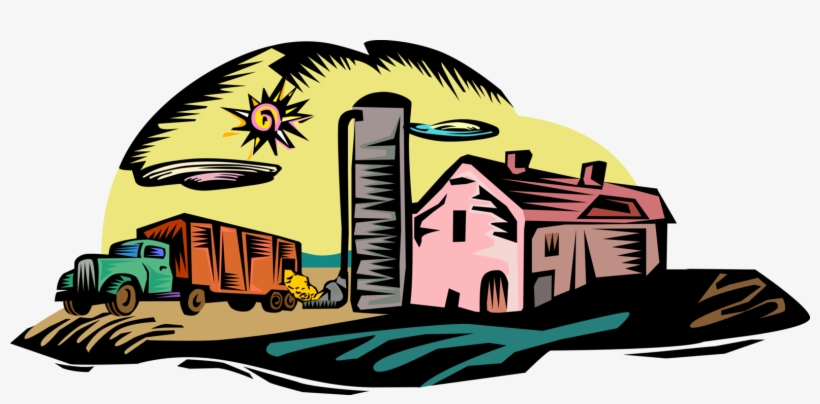Farm Vehicle Unloads Grain Into Silos - Grain, transparent png