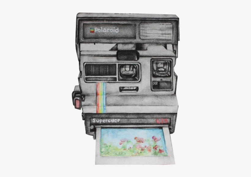 Carlosintheshower - Polaroid Camera Drawing, transparent png