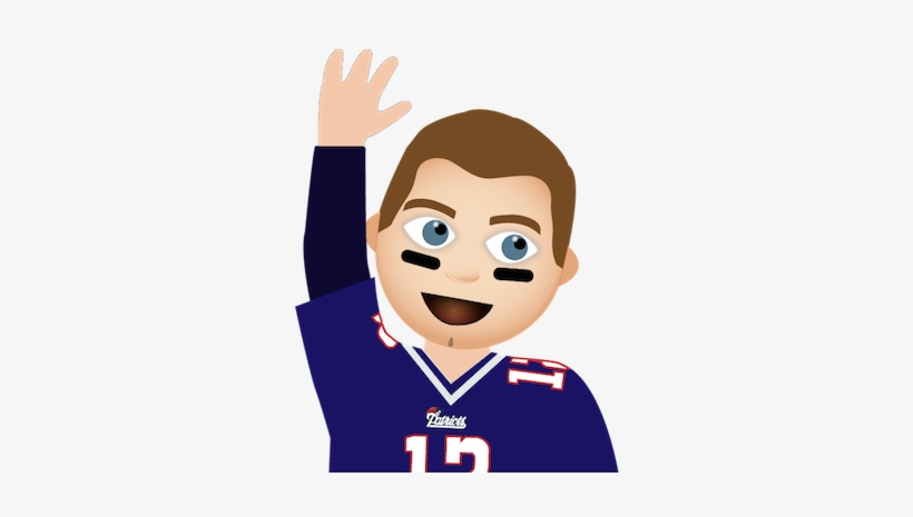 Tom Brady Looking For A High Five Emoji - Hand Raised Emoji Boy, transparent png