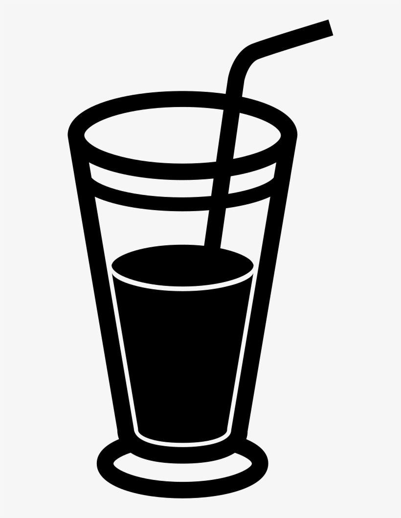 Drink Glass With Soda And Straw Comments - Soda Glass Silhouette, transparent png