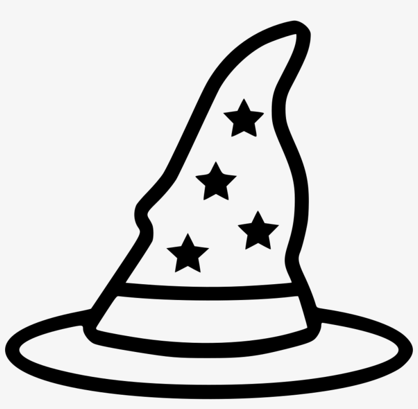 Wizard Hat - - Wizard Hat Black And White Clipart, transparent png