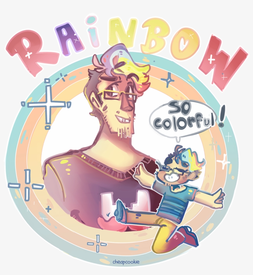 Rainbow Markiplier By Cheapcookie-d9y5etw - Rainbow Markiplier, transparent png