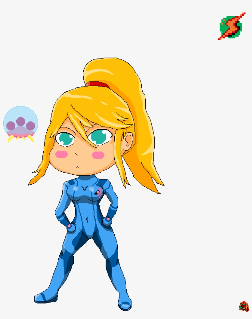 Chibi Samus Aran - Chibi Zamus, transparent png