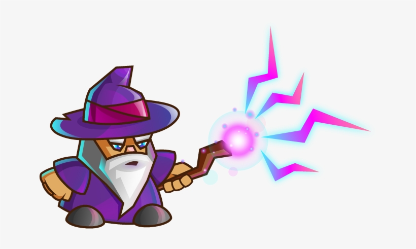 Purple Clipart Wizard - Casting A Spell Png, transparent png