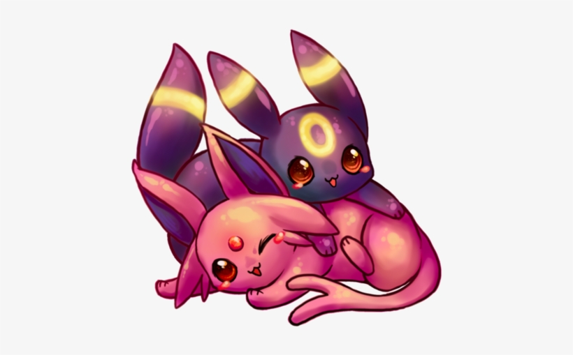 35 Images About 💞 Pokémon On We Heart It - Umbreon And Espeon Chibi, transparent png