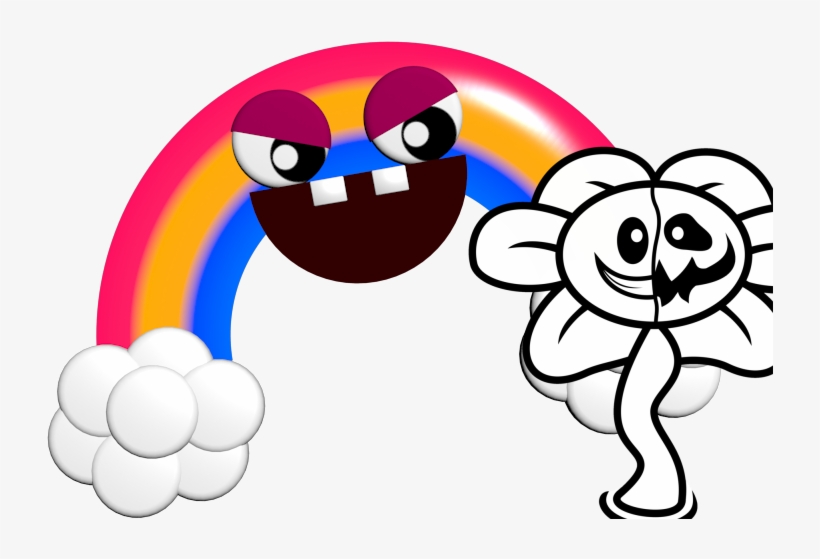 Rainbow And Flowey, transparent png