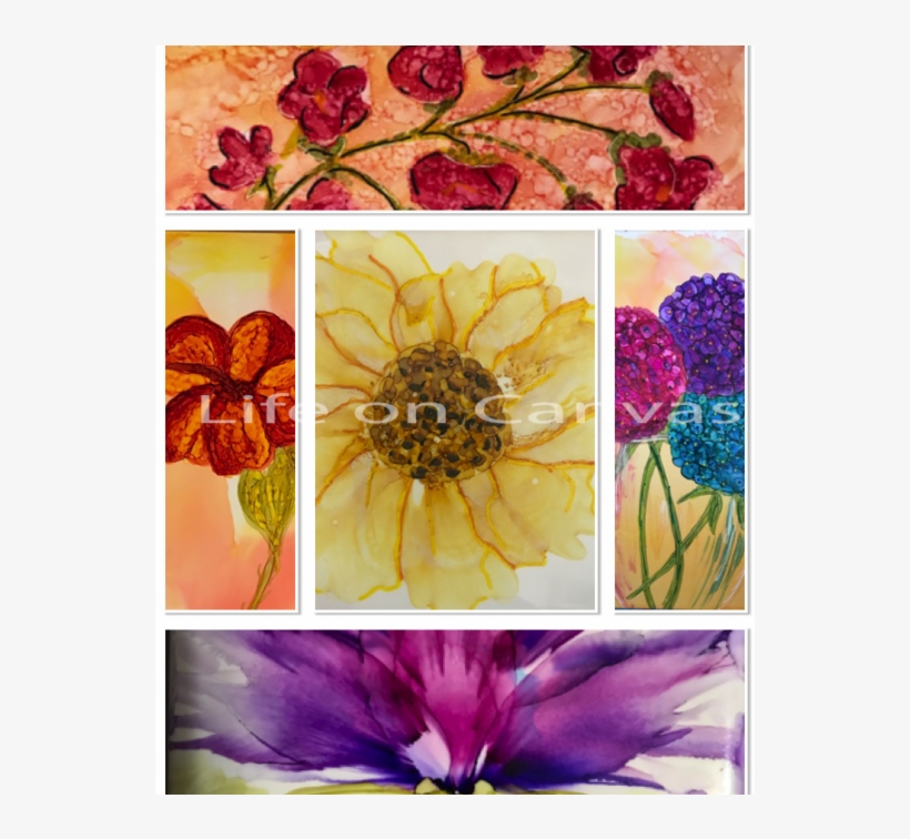 Alcohol Ink Class Flowers - Tagetes Patula, transparent png
