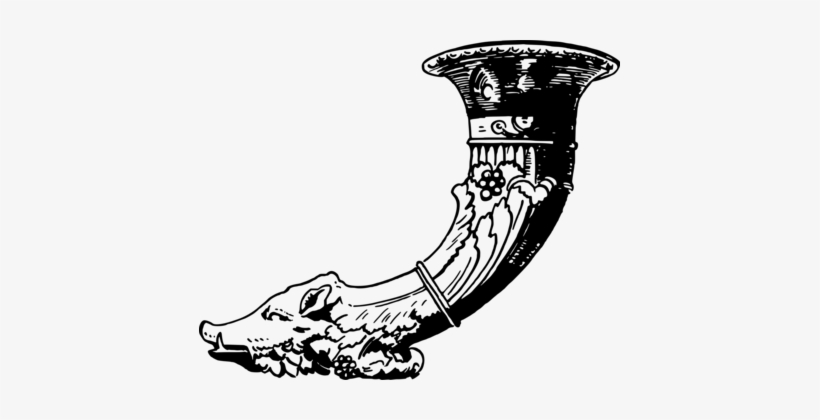 Line Rhyton Silhouette Public Domain Black And White - Clip Art, transparent png