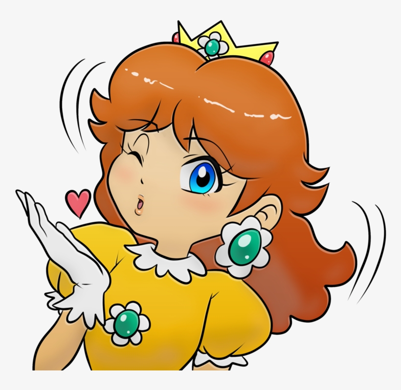 Sarasaland Princess Daisy Blowing A Kiss - Princess Daisy Transparent Gif, transparent png