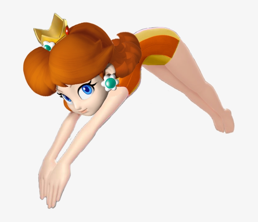Diving Princess Daisy At The Olympic Games By - Princess Peach And Daisy, transparent png