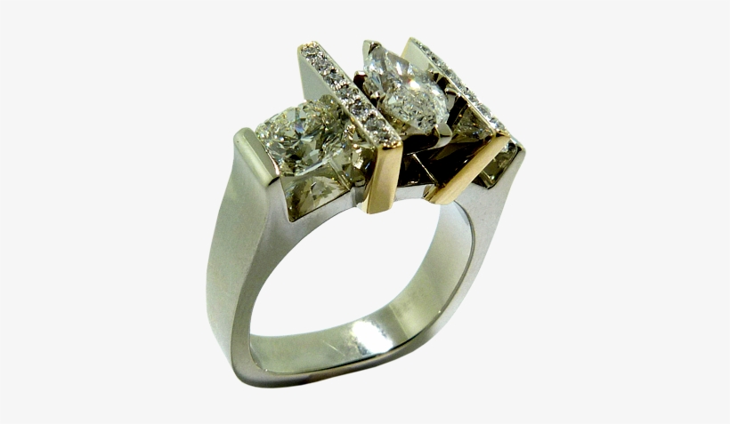 Marquis Cut And Hearts On Fire Diamond Gold Ring - Ring, transparent png