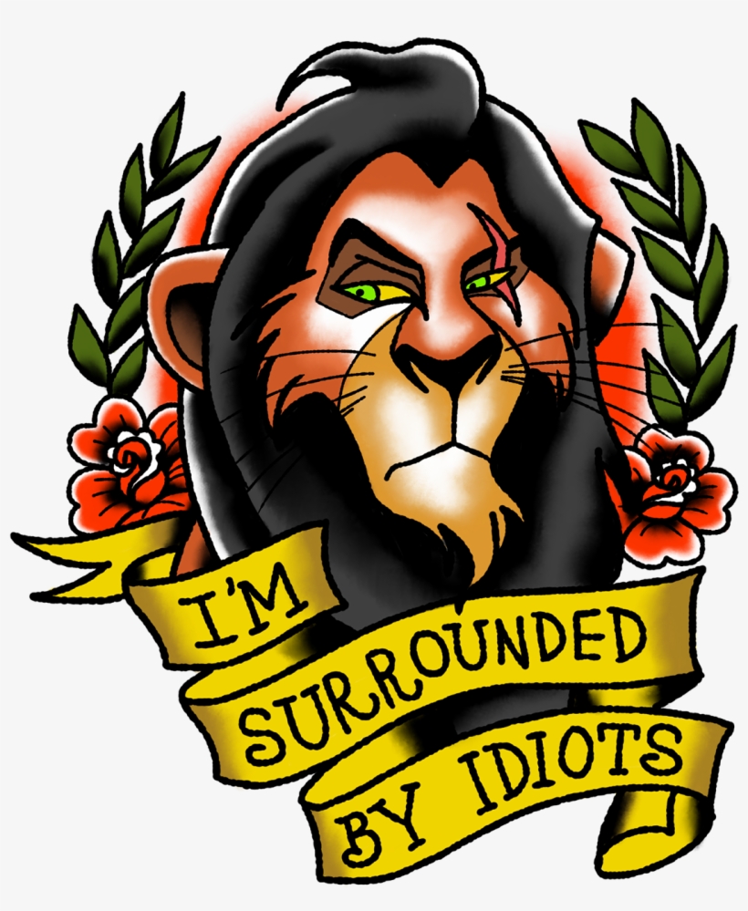 Disney Villain Tattoo Flash On Behance - I M Surrounded By Idiots, transparent png