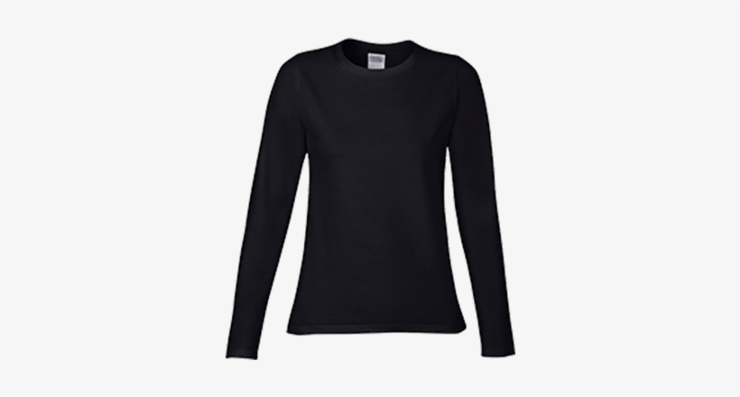 Black L - Long-sleeved T-shirt, transparent png