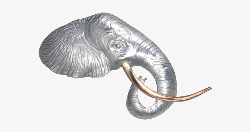 Elephant Head Profile Pin/pendant, transparent png