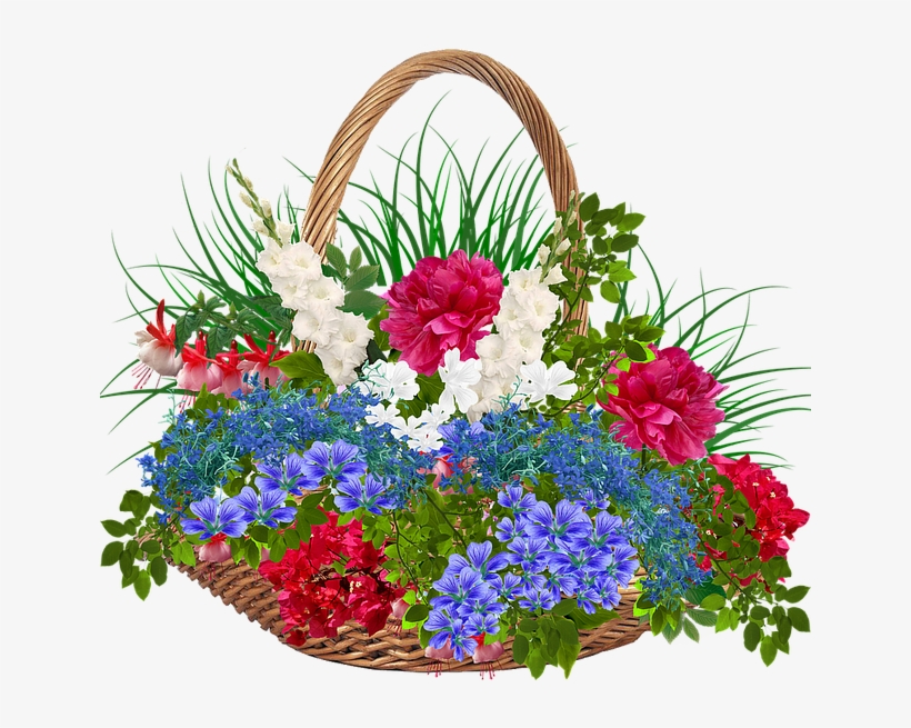 Basket Of Flowers Transparent Background, transparent png