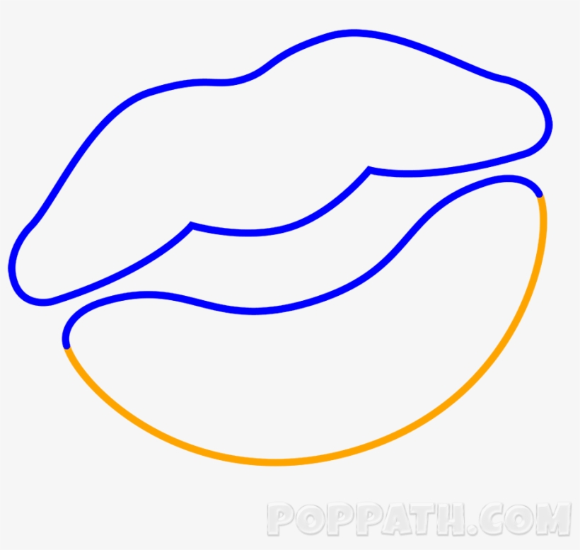Complete The Bottom Lip By Drawing A Curved Line - Kiss, transparent png