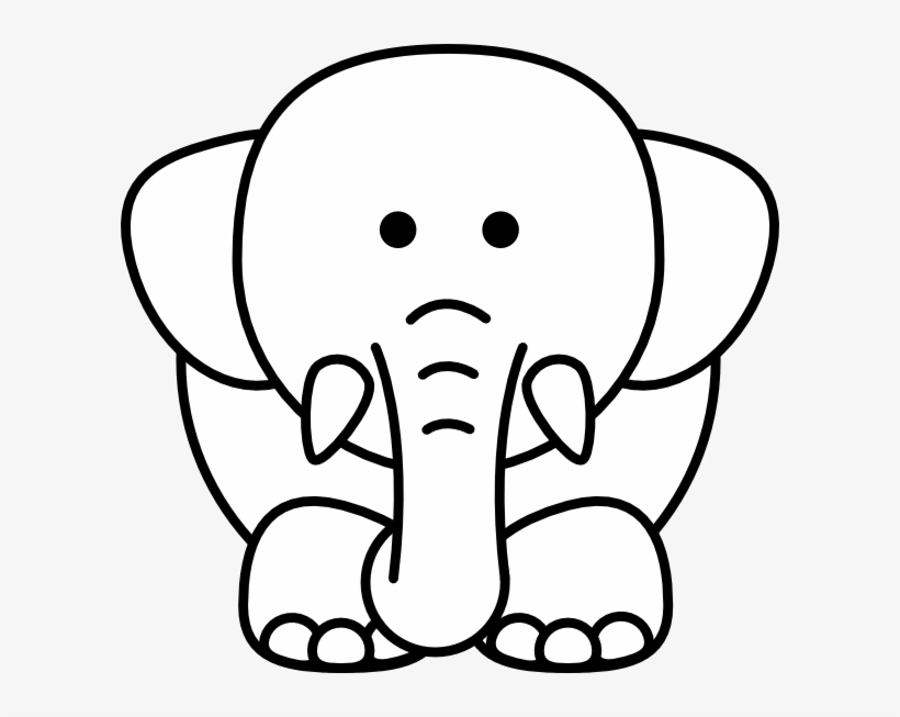 How To Set Use Cartoon Elephant Bw Svg Vector, transparent png