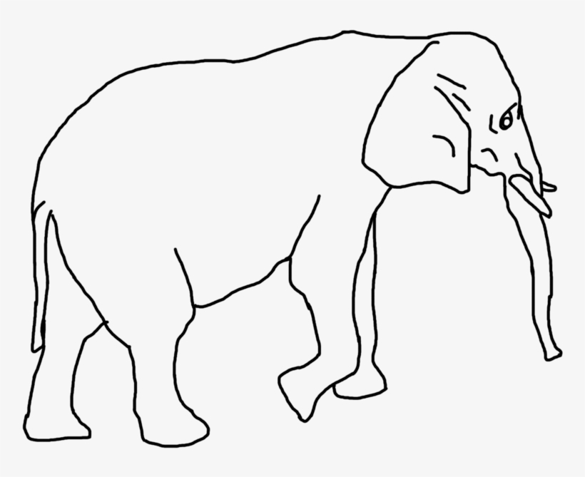 Elephant Head Clip Art Vector - Line Art, transparent png
