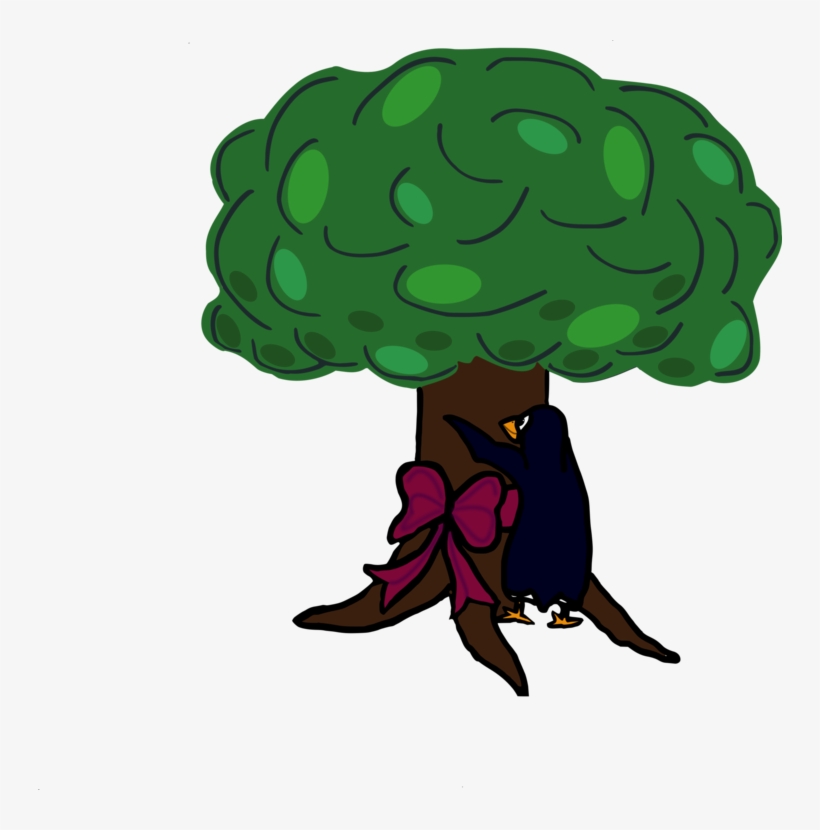 Penguin Tree Drawing Bird Cartoon Free Commercial Clipart - Arbre Png Dibuixos, transparent png