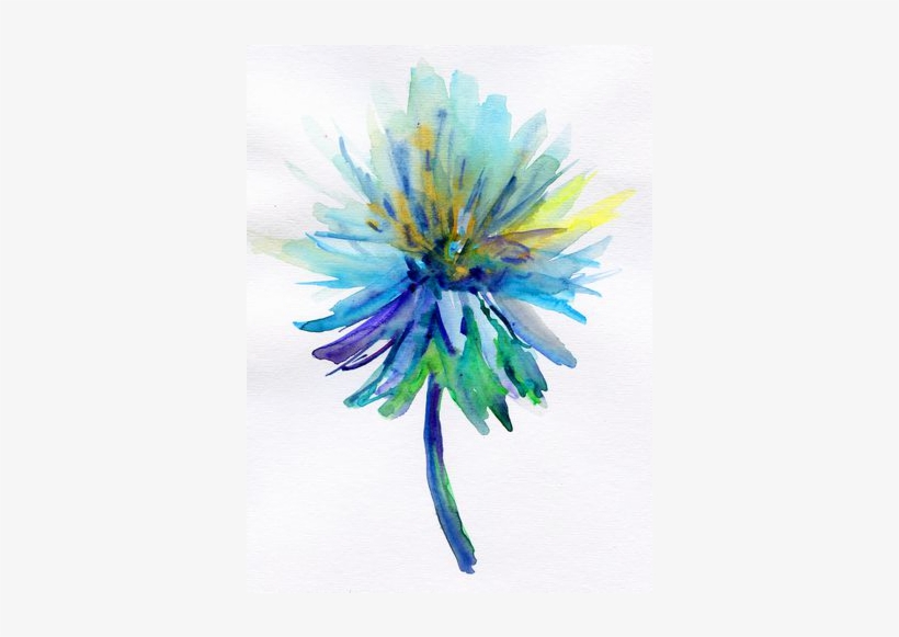 Blue Water Colour Flower - Stock Photography, transparent png
