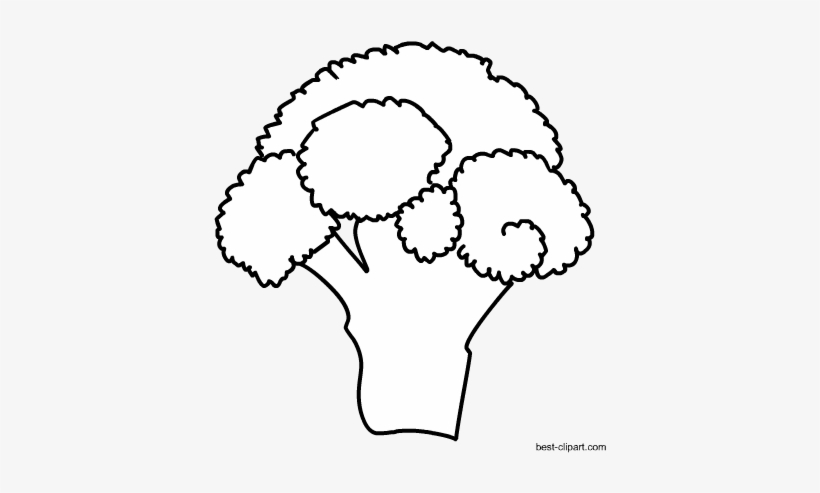 Free Black And White Brocolli Clip Art - Clip Art, transparent png
