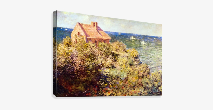 Fishermans Cottage On A Cliff By Monet Canvas Print - Fisherman's Cottage At Varengeville, transparent png