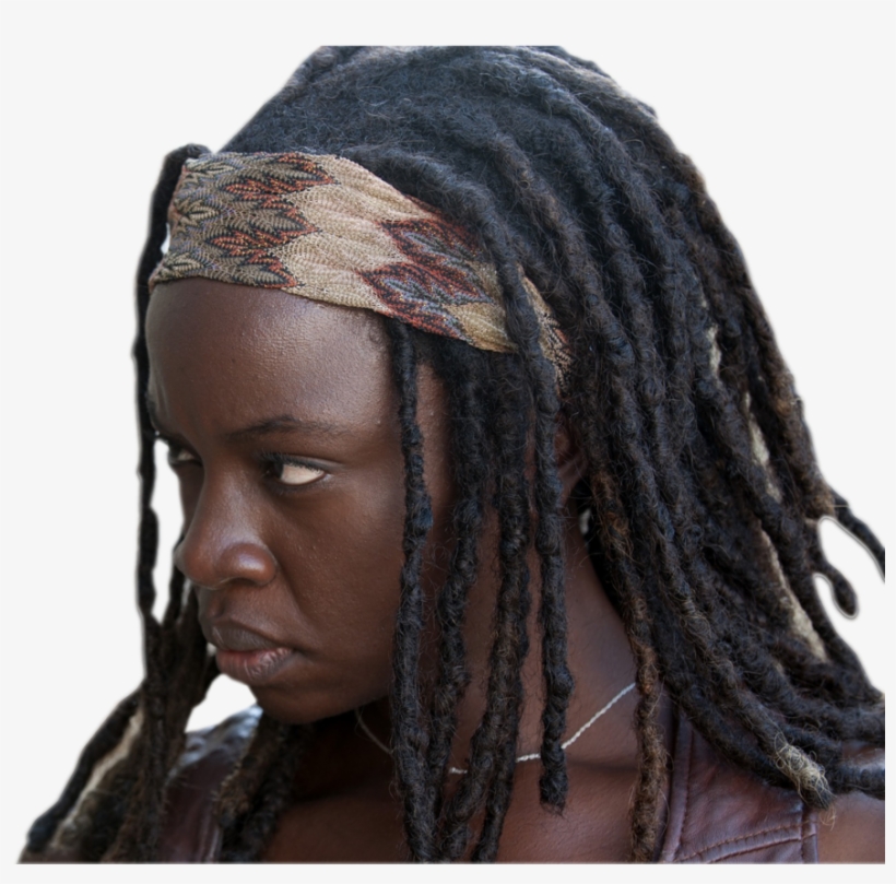 Drawing Dreadlocks Michonne - Michonne Walking Dead Side View, transparent png