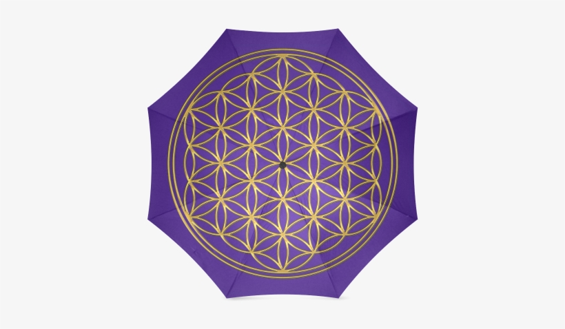 Flower Of Life Gold Foldable Umbrella Flower Of Life - Flower Of Life - Vector Bag, transparent png