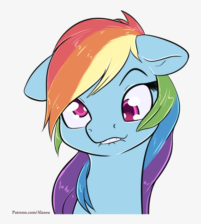 Alasou, Derp, Funny Face, Lip Bite, Patreon, Pony, - Rainbow Dash Funny Art, transparent png