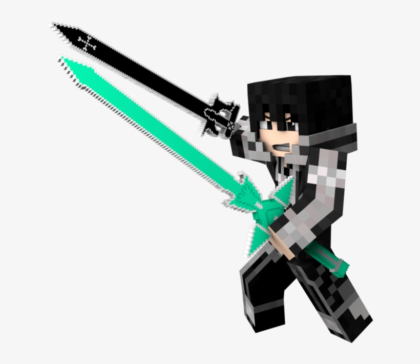 Minecraft Kirito Sao By Arrianaether D7w6rs5 Kirito Minecraft 1191x670 Png Download Pngkit