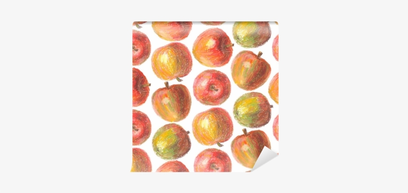 Png Free Library Crayon Apple Seamless Pattern Hand - Drawing, transparent png