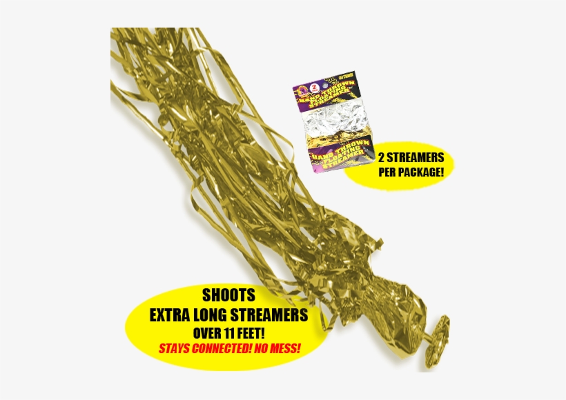 Hand Thrown Floating Streamers -gold - Streamer Poppers, transparent png