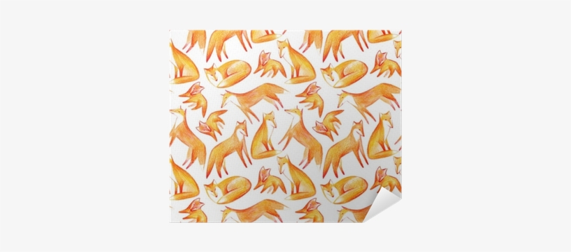Seamless Pattern Of A Fox - Drawing, transparent png