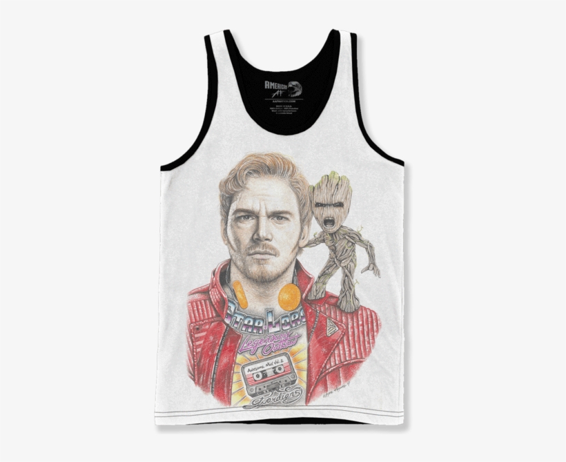 Star Lord & Baby Groot - Inked - Star Lord & Baby Groot - Unisex Tank /, transparent png