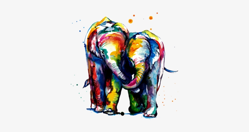 Watercolor Elephant - Weekday Best Canvas Wall Art - Elephants, transparent png