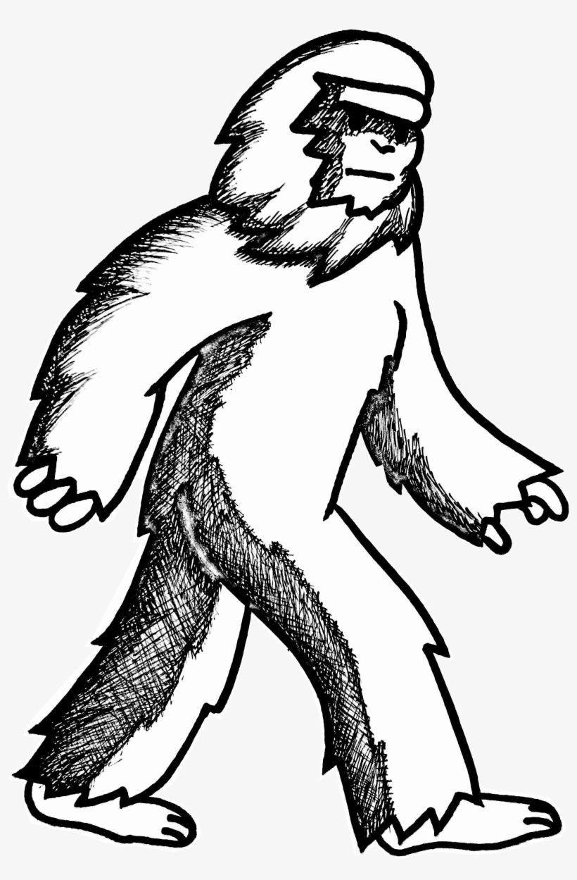 Bigfoot Research Club Looking For Clues - Easy Bigfoot Drawing, transparent png