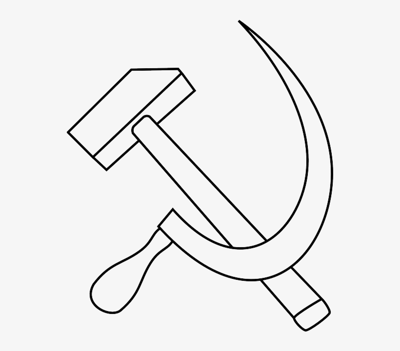 Black, Outline, White, Tools, Hammer, Hardware, Knife - Draw Hammer And Sickle, transparent png