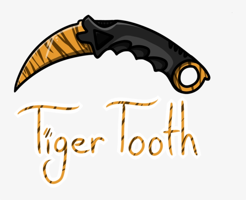Clipart Black And White Karambit Drawing Cartoon - Karambit Tiger Tooth Drawing, transparent png