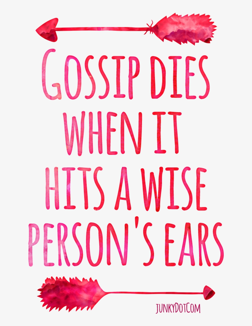 Gossip Dies When It Hits A Wise Person's Ears Quoted - Watercolor Painting, transparent png