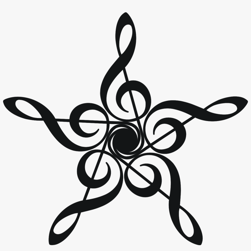 Treble Clef Barnstar - Treble Clef Flower, transparent png