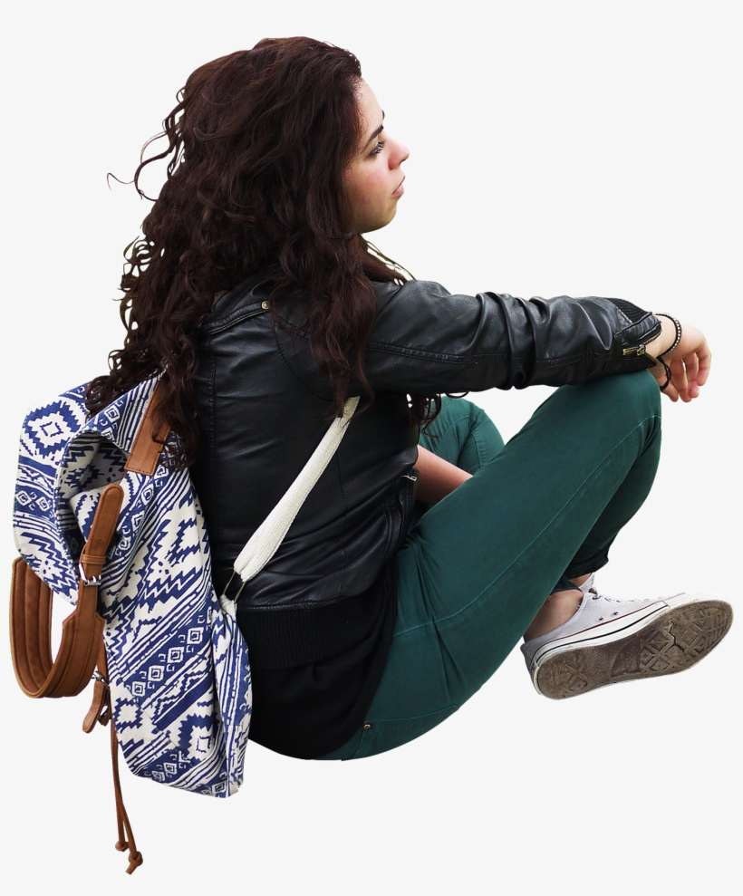 Cutout People - Indian Girl Sitting Png, transparent png