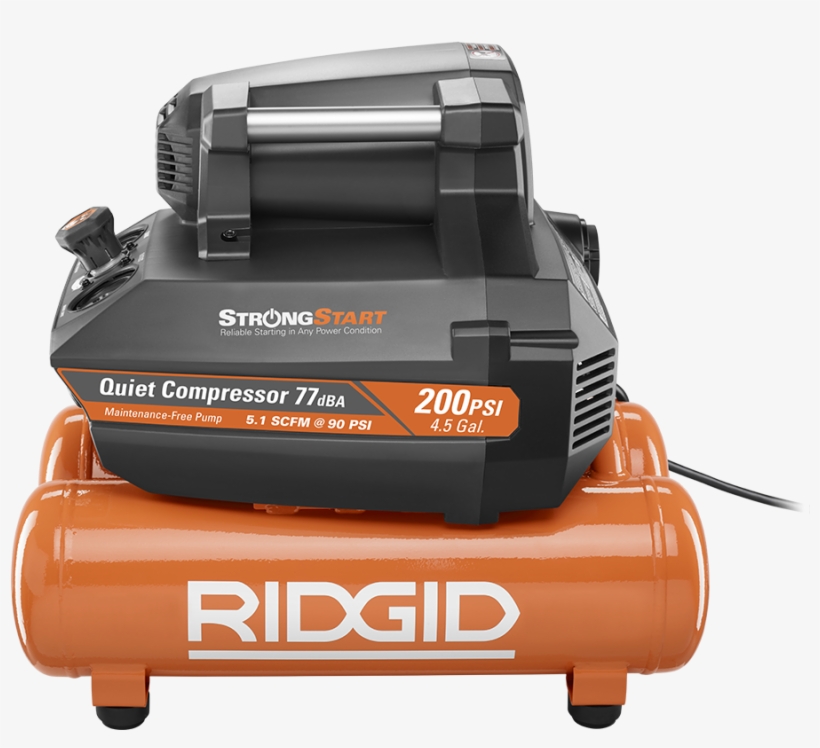 Now - Ridgid 200 Psi 4.5 Gal. Electric Quiet Compressor, transparent png