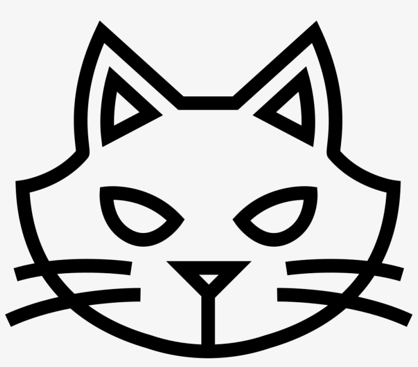 Halloween Cat Face Outline - Cat Face Outline, transparent png