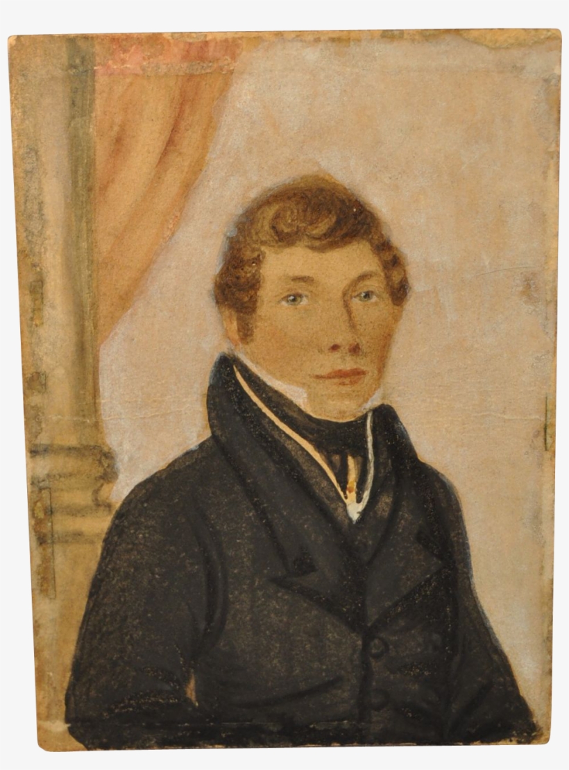 American Or English Male Watercolor-1840's - Gentleman, transparent png