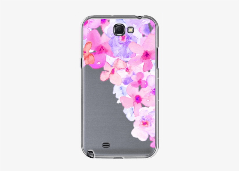 Bright Purple Watercolor Flowers Painted Floral Design - Mobile Phone Case, transparent png